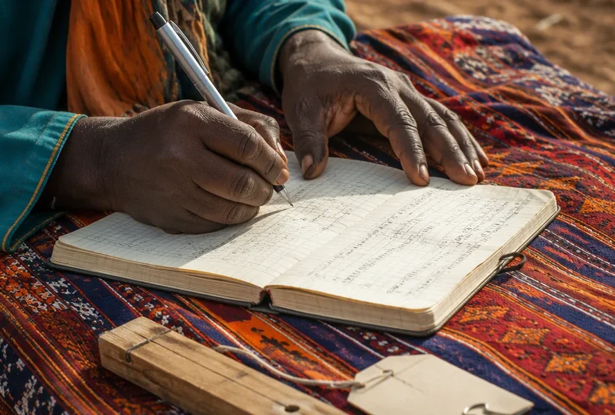 Field records being written by hand